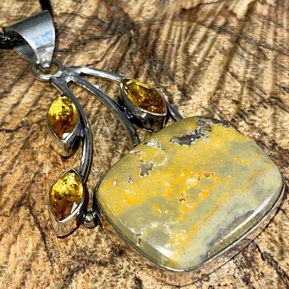 Indonesian Bumblebee Jasper Pendant 2 1/4” - Picture 7 of 15